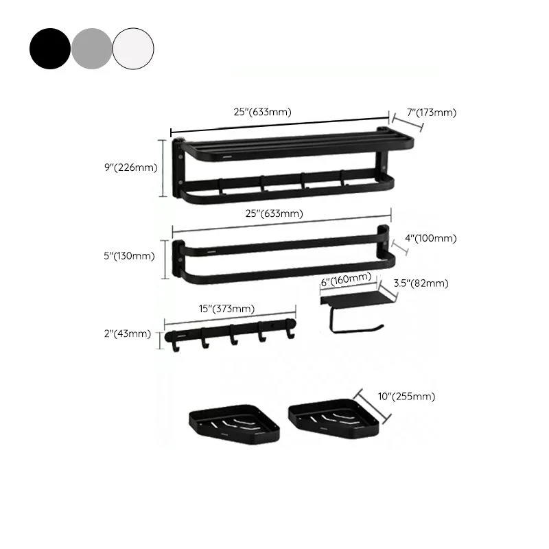 Juego de accesorios de baño moderno de 6 piezas Juego de accesorios de baño de metal Clearhalo