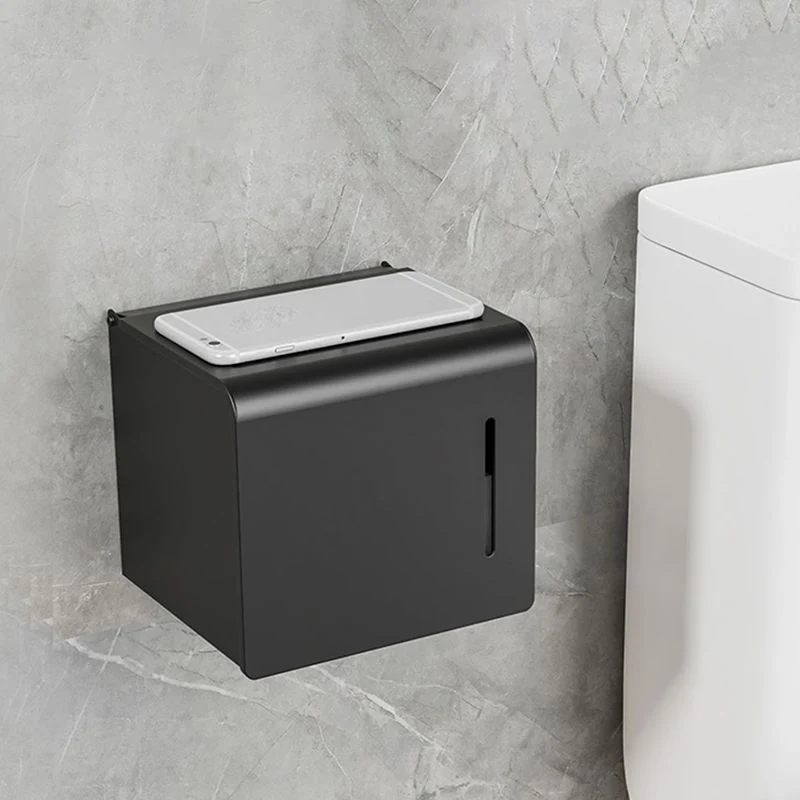 Juego de accesorios de baño moderno de 7 piezas, juego de baño negro mate con toallero/estante de baño Clearhalo