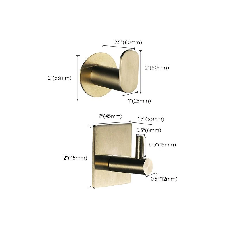 Juego de accesorios de baño moderno de 10 piezas, oro pulido, ganchos para batas Clearhalo