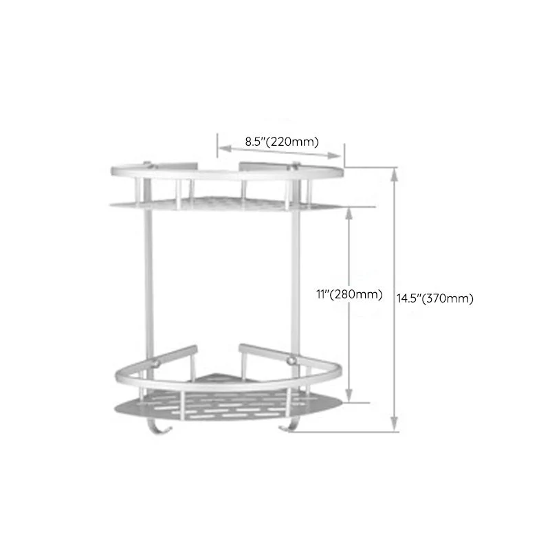 Juego de accesorios de baño moderno plateado con estante para baño/toallero y ganchos para bata Clearhalo
