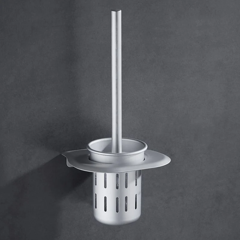 Juego de accesorios de baño moderno plateado con estante para baño/toallero y ganchos para bata Clearhalo