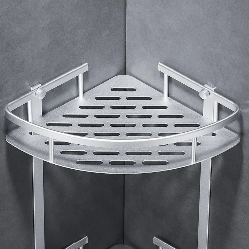 Juego de accesorios de baño moderno plateado con estante para baño/toallero y ganchos para bata Clearhalo