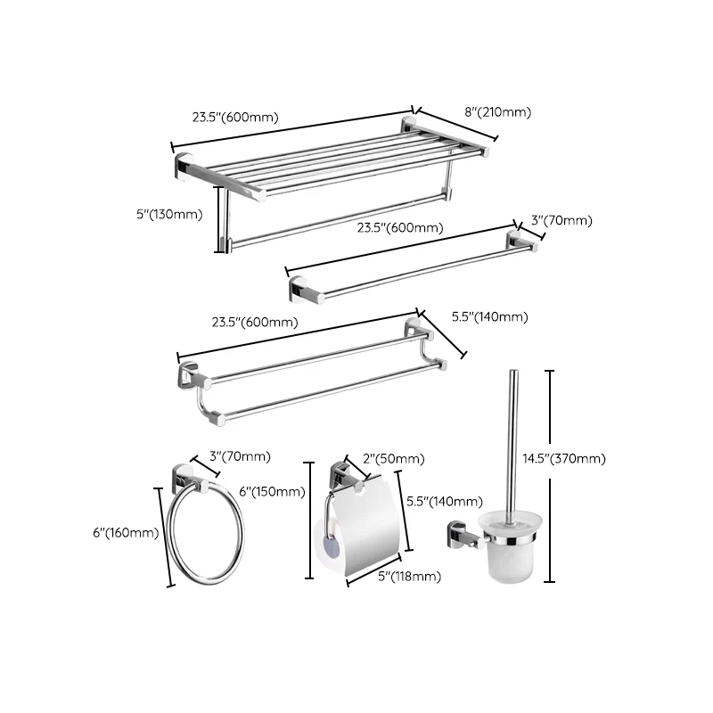 Juego de accesorios de baño moderno, soporte de papel de acero inoxidable, barra de toalla, Kit de accesorios de baño Clea...