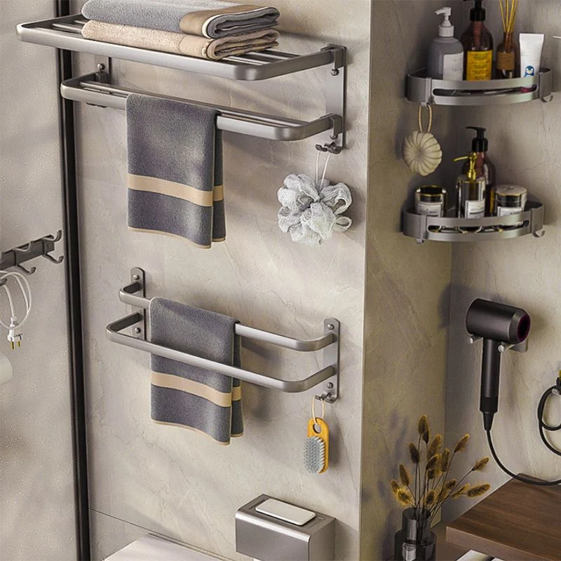 Juego de accesorios de baño moderno, toallero, soporte de papel, Kit de accesorios de baño gris Clearhalo
