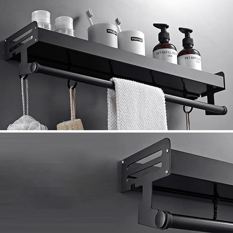 Juego de accesorios de baño modernos, color negro mate, 2 unidades, estante para baño Clearhalo