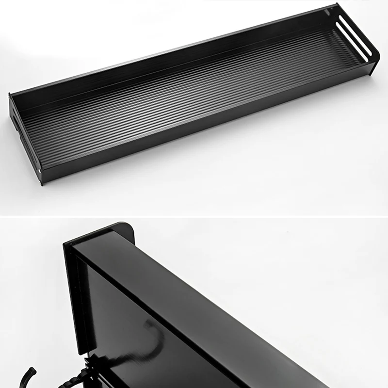 Juego de accesorios de baño modernos, color negro mate, 2 unidades, estante para baño Clearhalo