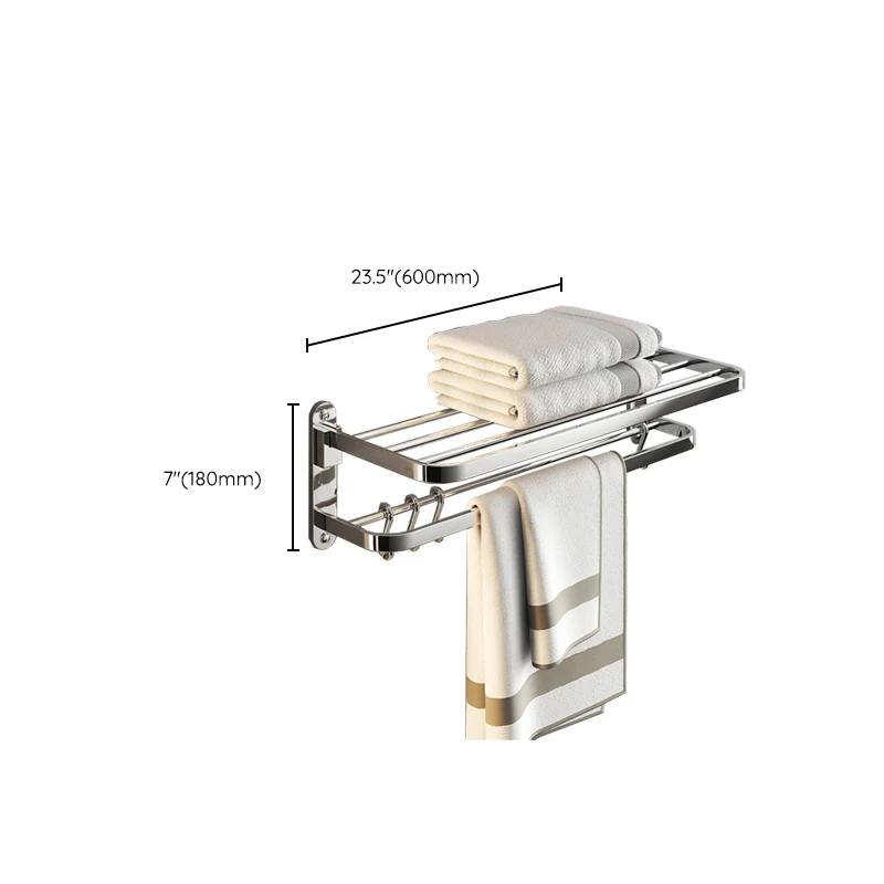 Juego de accesorios de baño modernos cromados, ganchos para batas de acero inoxidable, barra para toallas y estante para b...