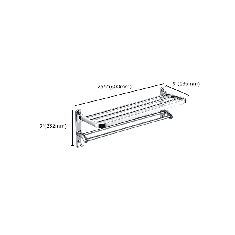 Juego de accesorios de baño modernos cromados, ganchos para batas de acero inoxidable, barra para toallas y estante para b...