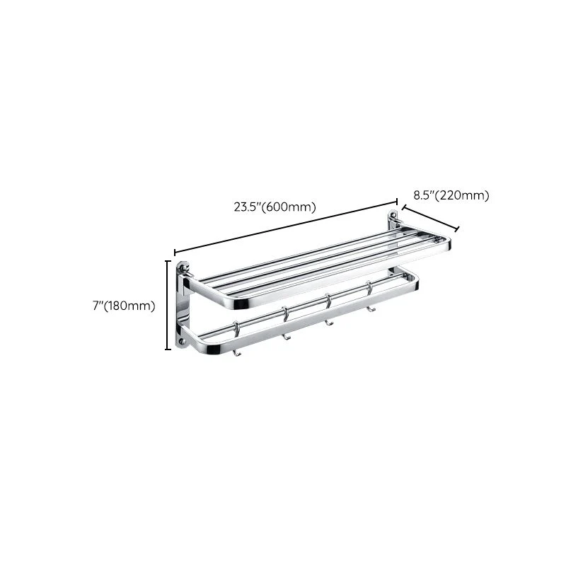 Juego de accesorios de baño modernos cromados, ganchos para batas de acero inoxidable, barra para toallas y estante para b...