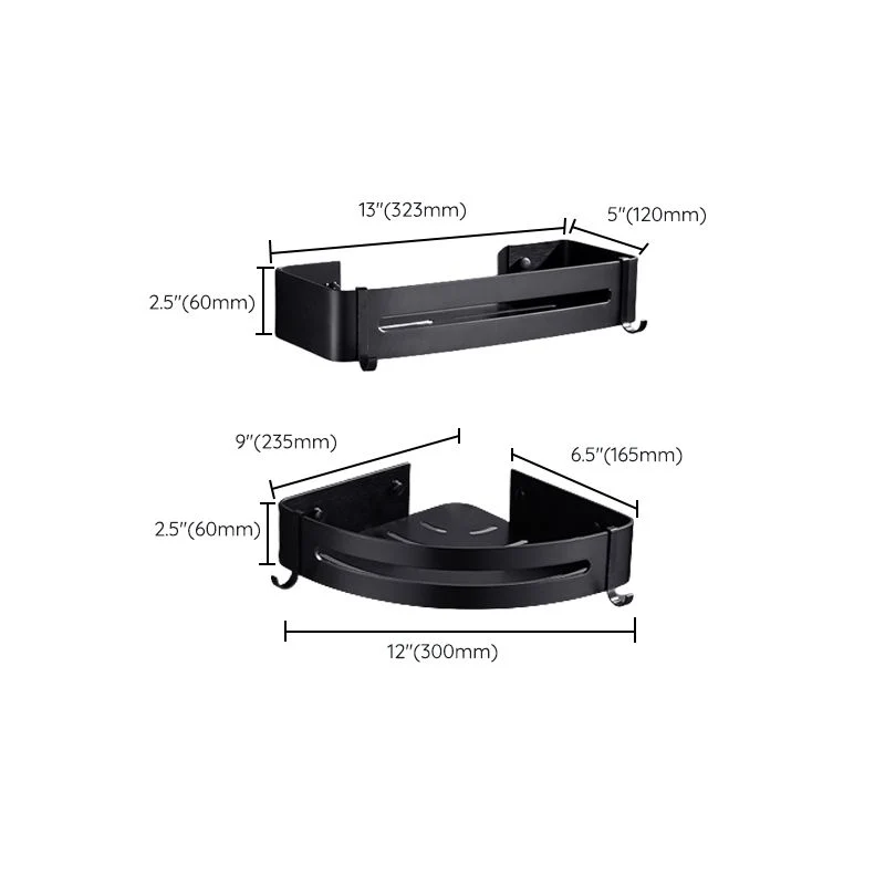 Juego de accesorios de baño modernos en negro mate, juego de 3, estante para baño Clearhalo