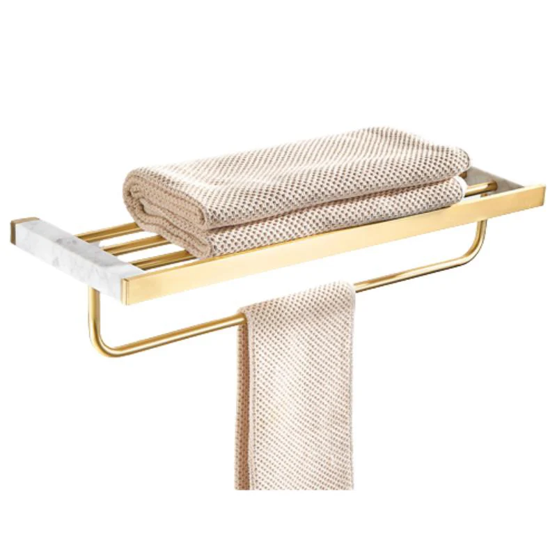 Juego de accesorios de baño de mármol y latón Kit de accesorios de baño dorados Clearhalo