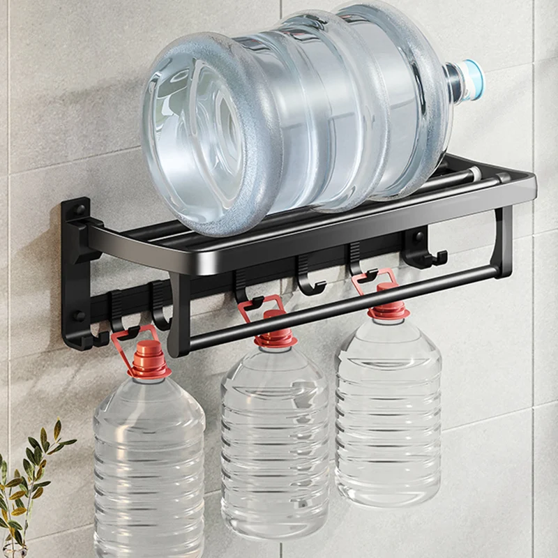 Juego de accesorios de baño negro mate moderno, barra para toallas, soporte para papel y gancho para bata incluido Clearhalo