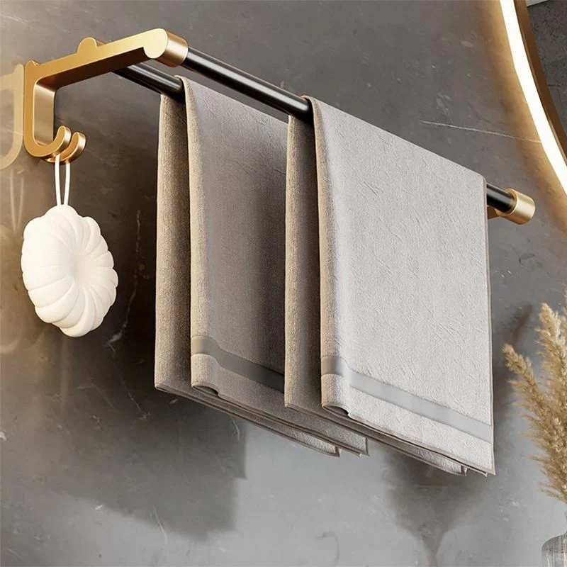 Juego de accesorios de baño negro moderno Juego de accesorios de baño con barra de toalla Clearhalo