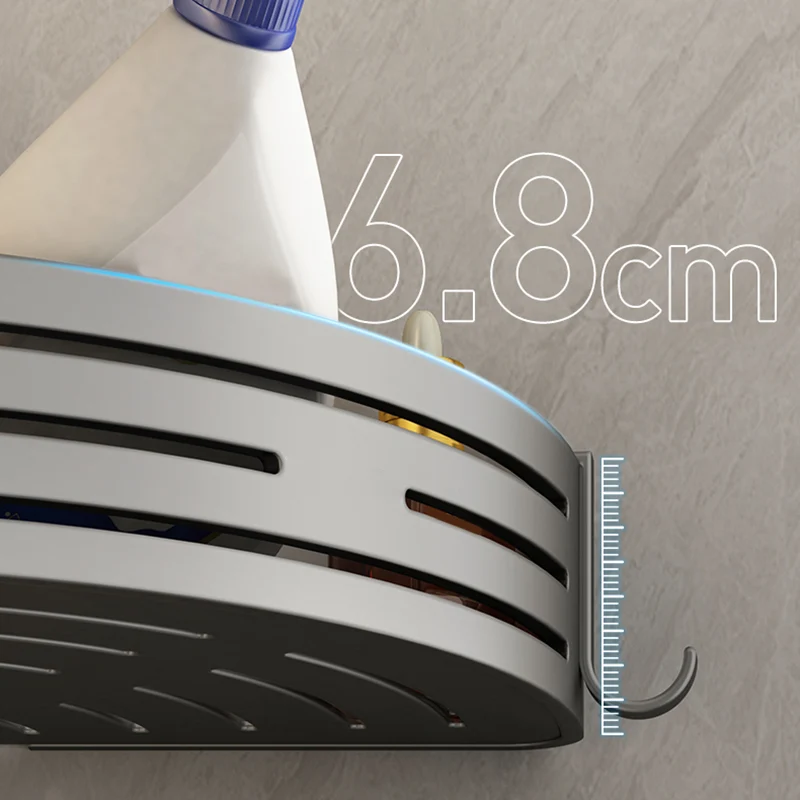 Juego de accesorios de baño de 3 piezas, estante de baño de aluminio contemporáneo Clearhalo