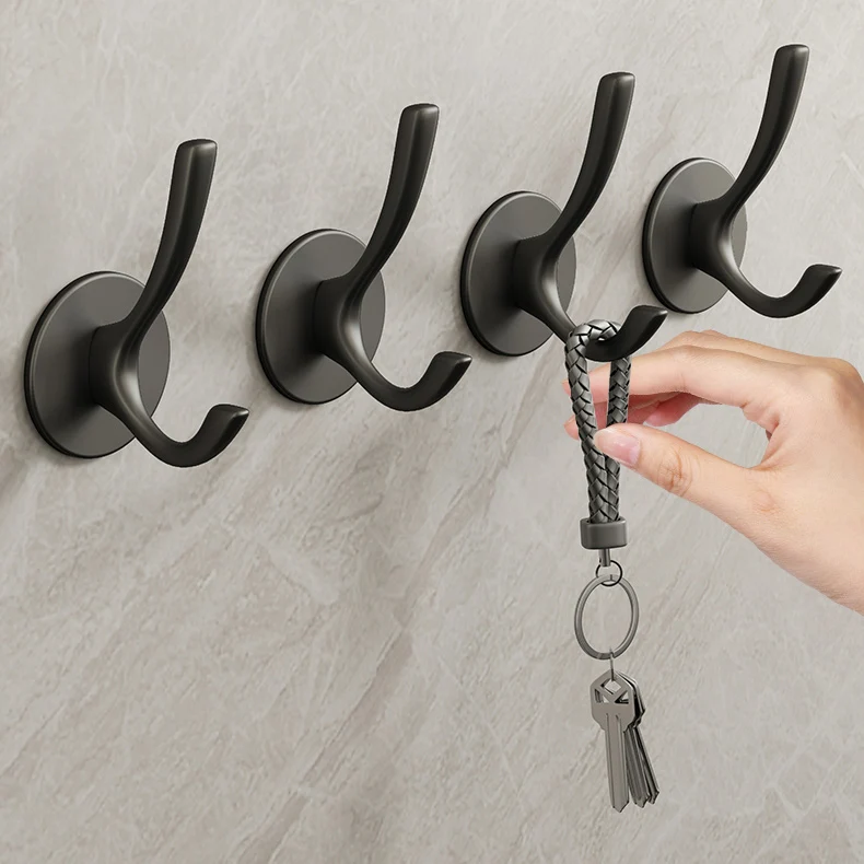 Juego de accesorios de baño de 10 piezas, ganchos para batas de color gris mate moderno Clearhalo