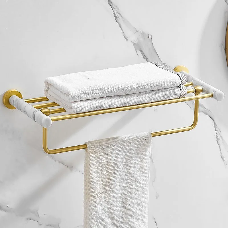 Juego de accesorios de baño de 7 piezas Herrajes de baño de mármol y metal Clearhalo