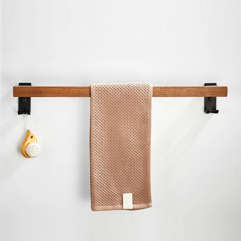 Juego de accesorios de baño de 7 piezas Juego de accesorios de baño de metal y madera maciza Clearhalo