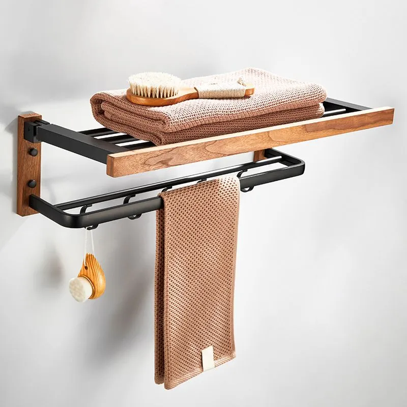 Juego de accesorios de baño de 7 piezas Juego de accesorios de baño de metal y madera maciza Clearhalo