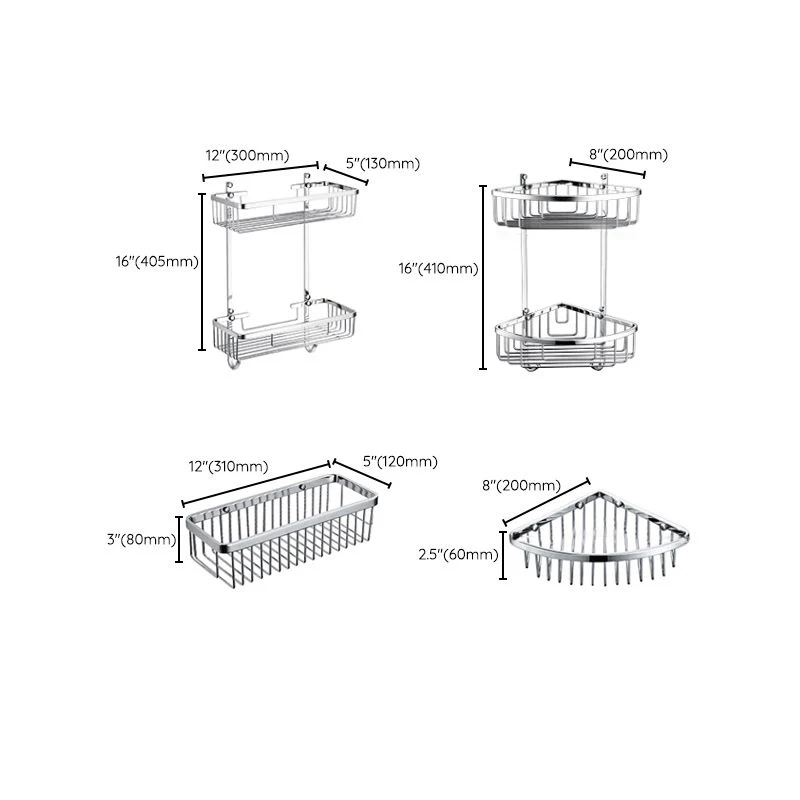 Juego de accesorios de baño de 5 piezas Juego de baño moderno de cromo pulido Clearhalo
