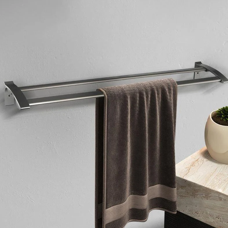 Juego de accesorios de baño de 6 piezas de metal contemporáneo con estante para bañera Clearhalo