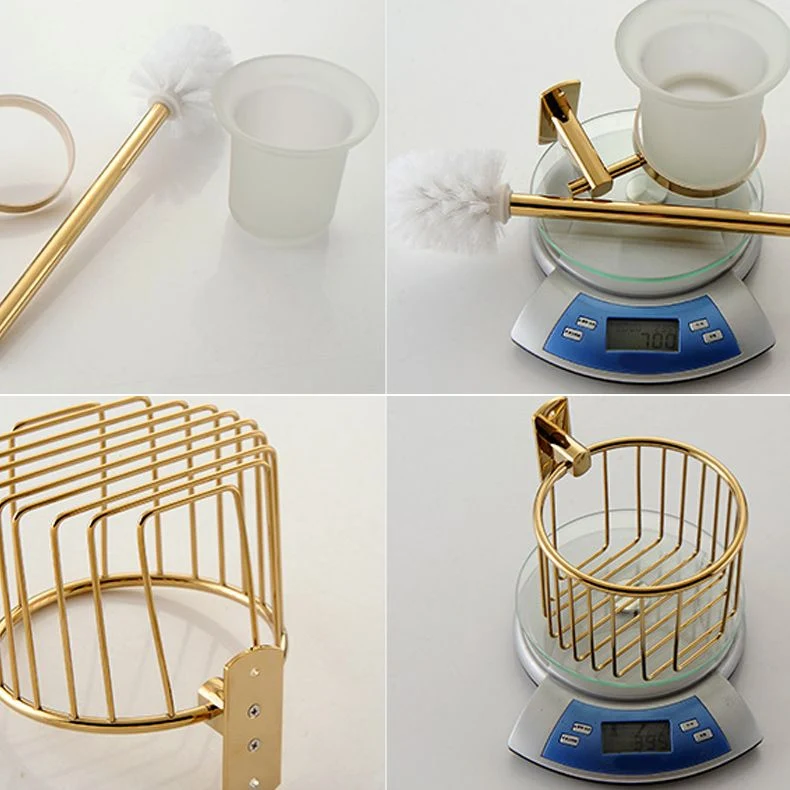 Juego de accesorios de baño de 4 piezas en oro pulido, accesorios de baño de latón Clearhalo