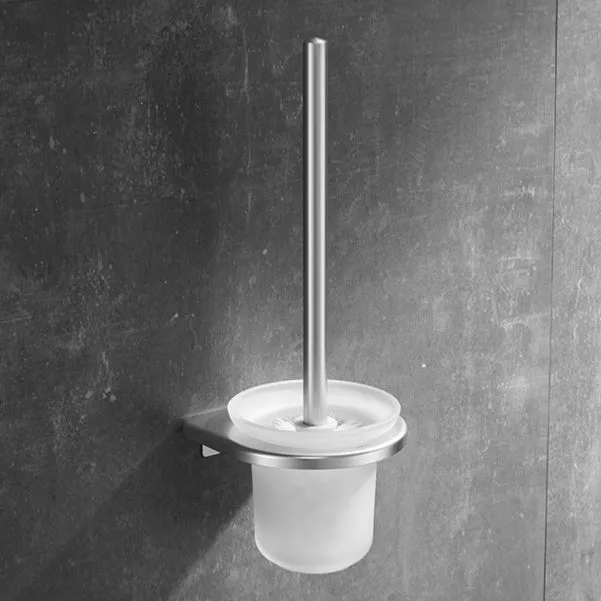 Juego de accesorios de baño de 6 piezas en plata con estante para baño/ganchos para bata/barra para toallas Clearhalo