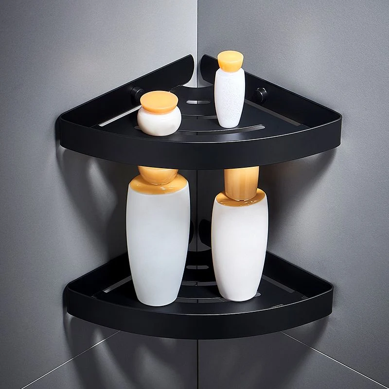 Juego de accesorios de baño plateado/negro, estante de baño moderno de 1/2/3 piezas Clearhalo
