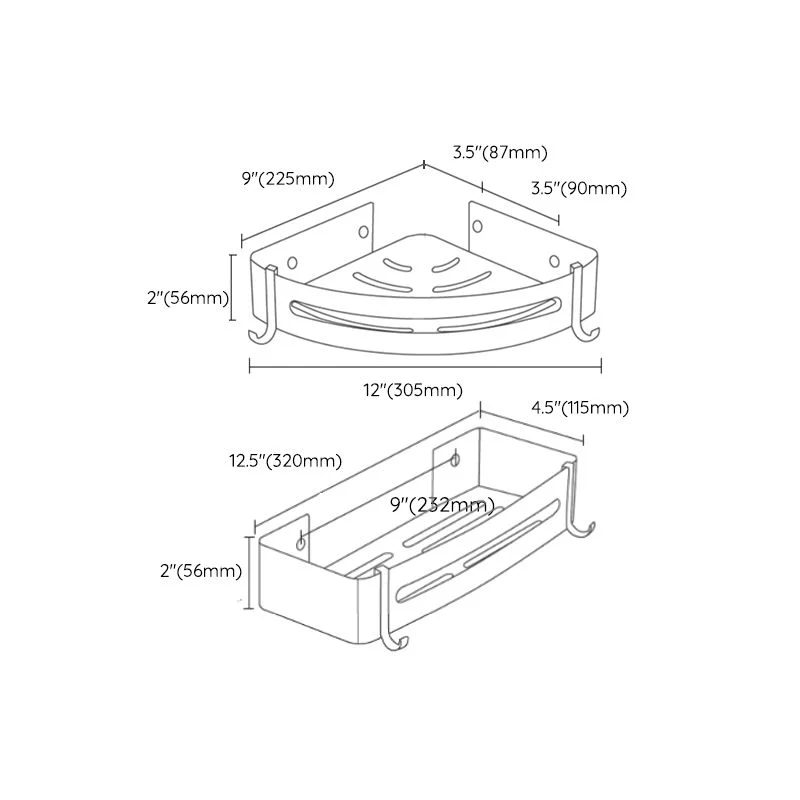 Juego de accesorios de baño plateados Estante de baño moderno antioxidante de 1/2/3 piezas Clearhalo