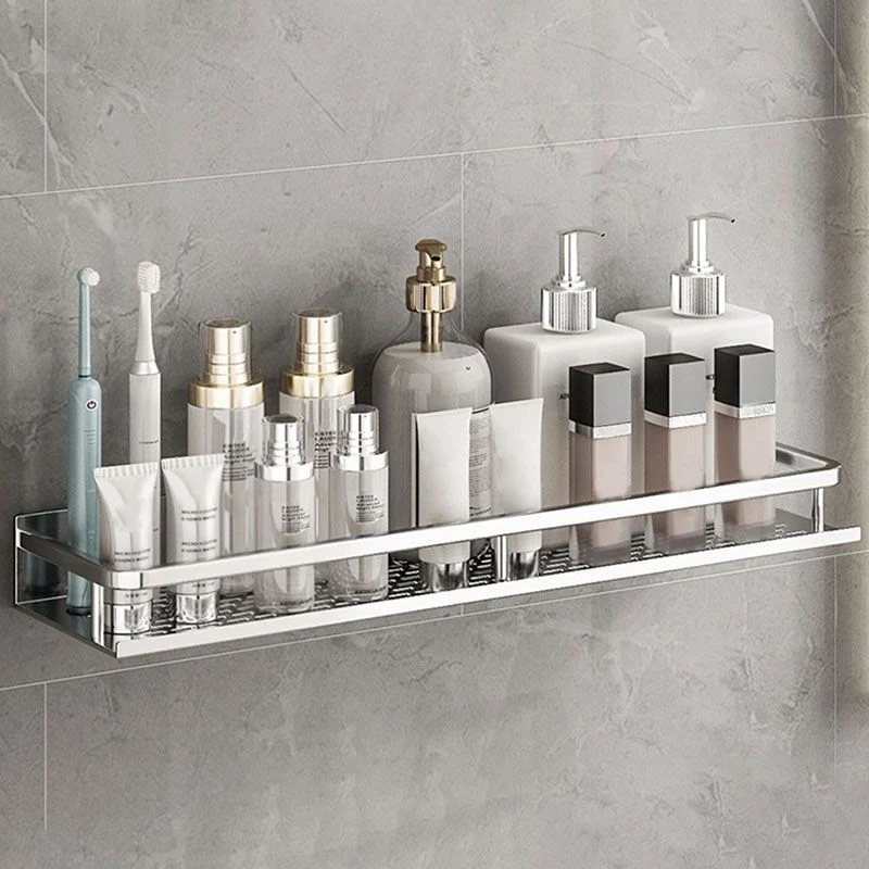 Juego de accesorios de baño plateados Estante de baño de metal de 1/2/3 piezas Clearhalo