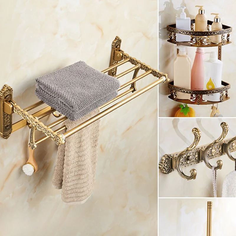 Juego de accesorios de baño tradicional Kit de accesorios de baño dorado Clearhalo