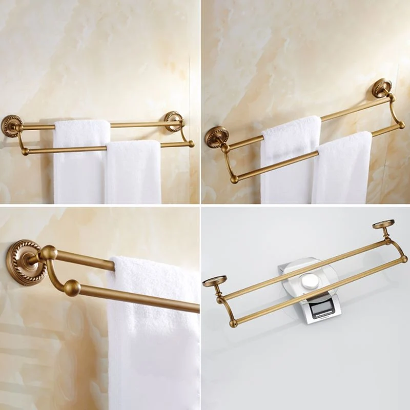 Juego de accesorios de baño tradicional Kit de accesorios de baño de metal dorado Clearhalo