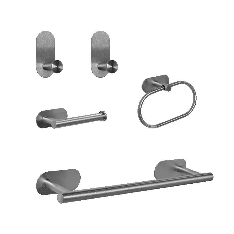 Juego de accesorios para baño de acero inoxidable Juego de baño moderno y sencillo Clearhalo