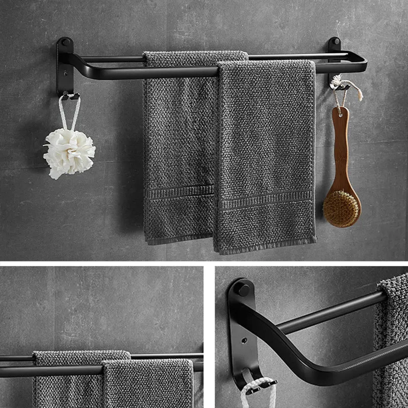 Juego de accesorios para baño gris Juego de accesorios para baño de metal de 3 piezas Clearhalo