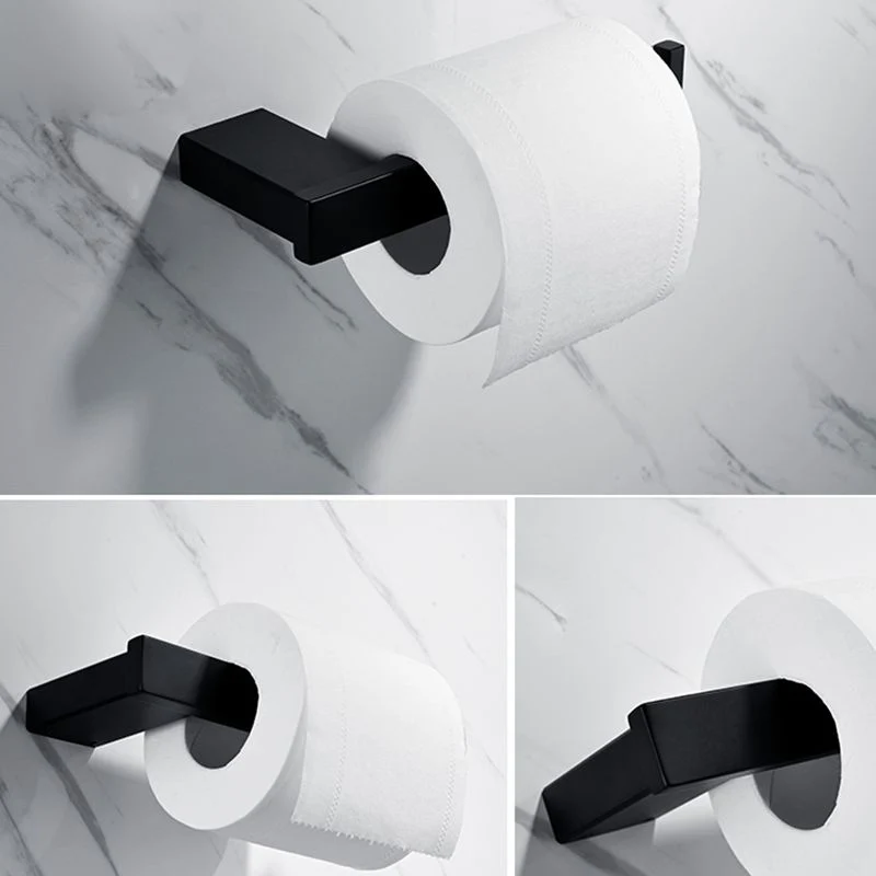 Juego de accesorios para baño modernista de 5 piezas en acero inoxidable negro mate Clearhalo