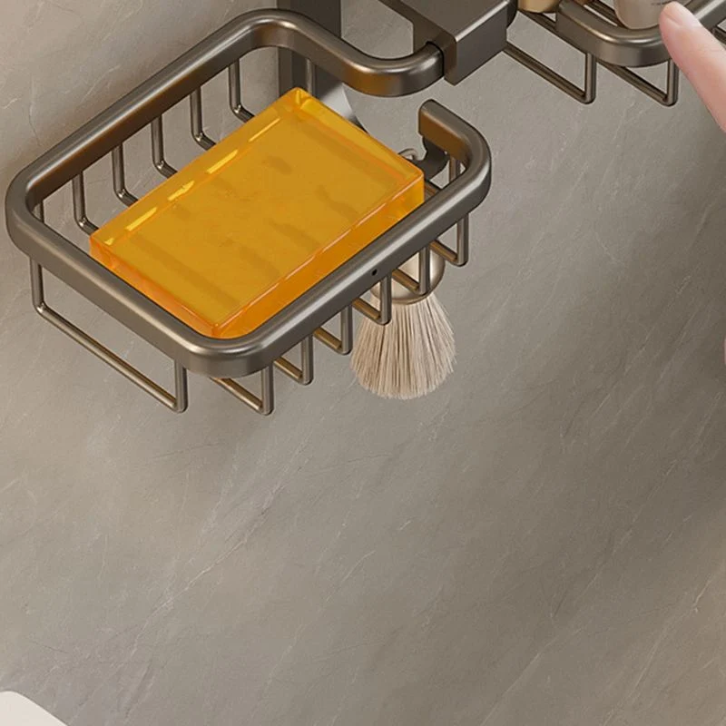 Juego de accesorios para baño moderno, estante para baño, juego de accesorios para baño negro/plateado/gris Clearhalo