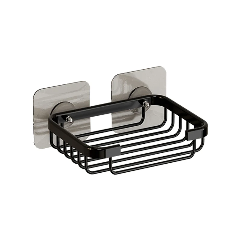 Juego de accesorios para baño moderno, estante para baño, juego de accesorios para baño negro/plateado/gris Clearhalo