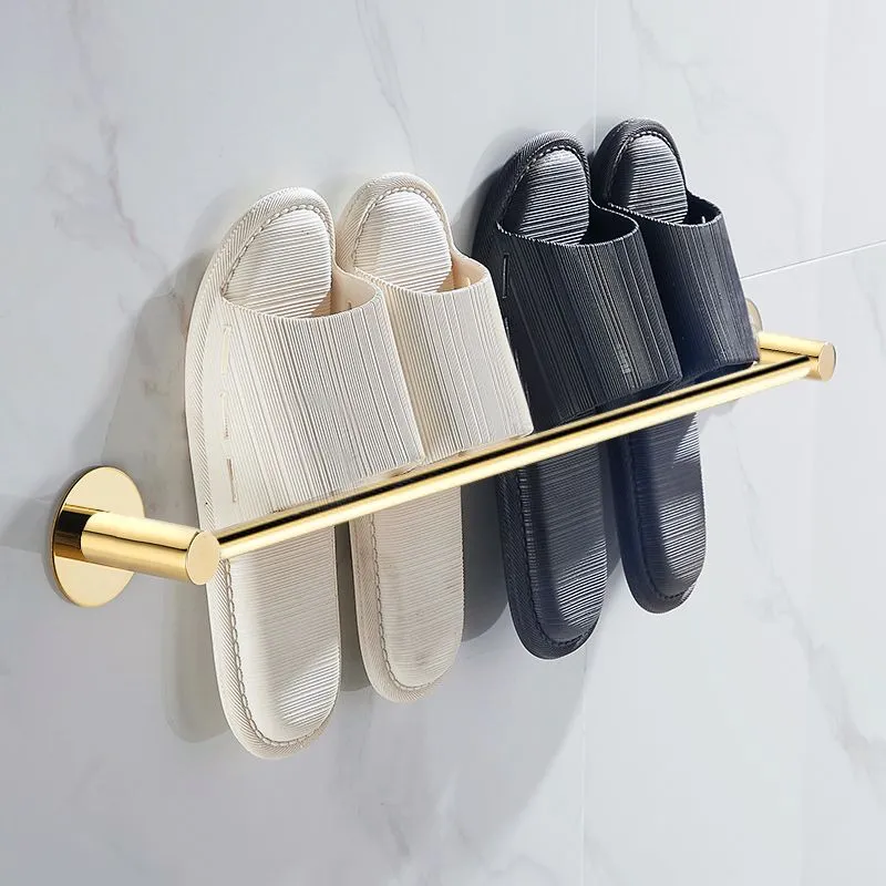 Juego de accesorios para baño de 2 piezas, estante moderno para zapatillas de acero inoxidable Clearhalo