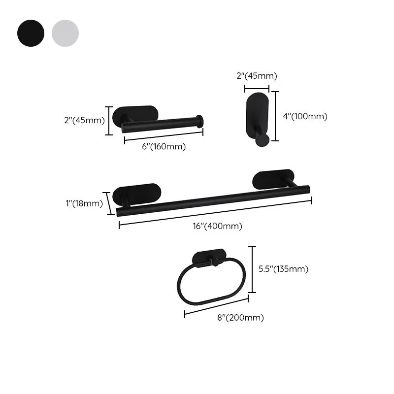 Juego de baño de acero inoxidable Juego de accesorios de baño simple de estilo moderno Clearhalo