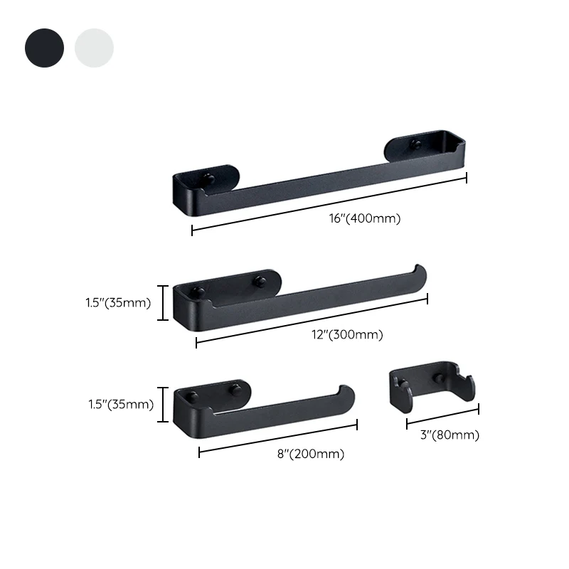 Juego de baño de aleación de aluminio Juego de accesorios de baño de estilo moderno de 4 piezas Clearhalo