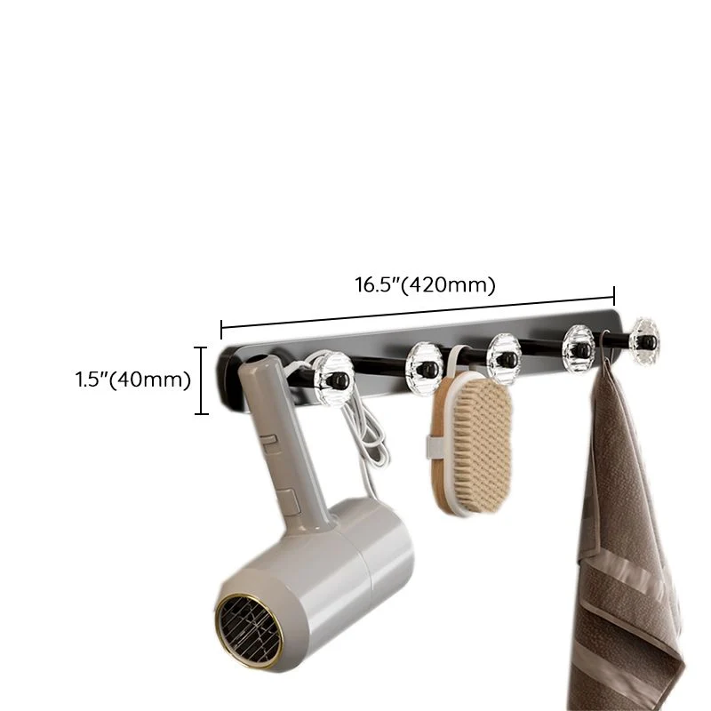 Juego de baño con acabado negro Juego de accesorios de baño metálicos y acrílicos en aluminio inoxidable Clearhalo