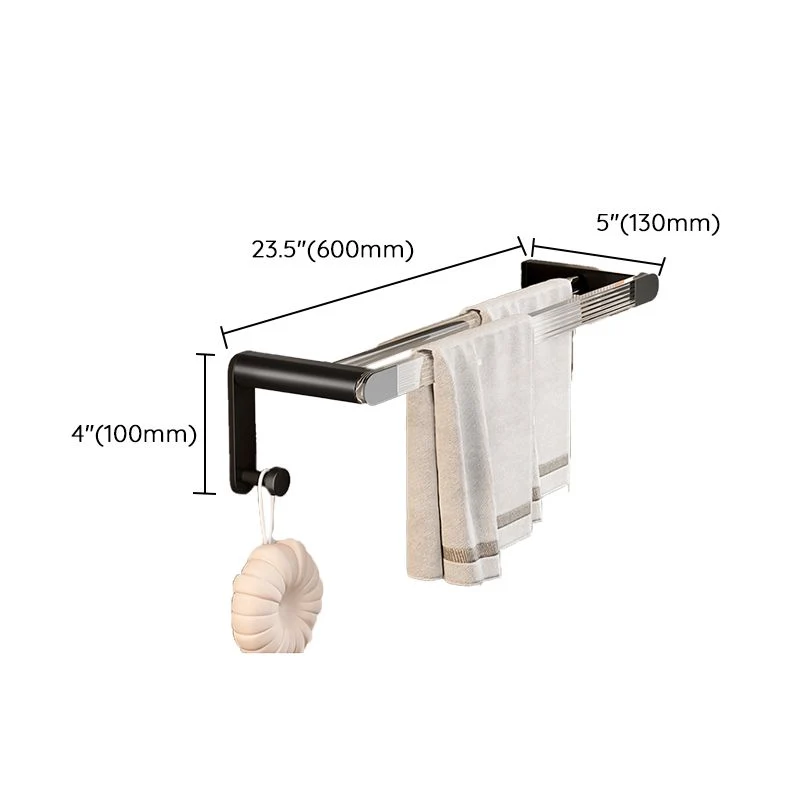 Juego de baño con acabado negro Juego de accesorios de baño metálicos y acrílicos en aluminio inoxidable Clearhalo