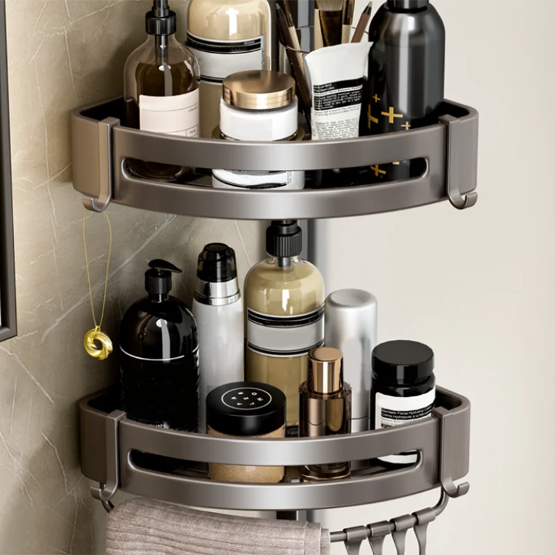 Juego de baño gris moderno, soporte de papel, estante de baño, juego de accesorios para baño Clearhalo