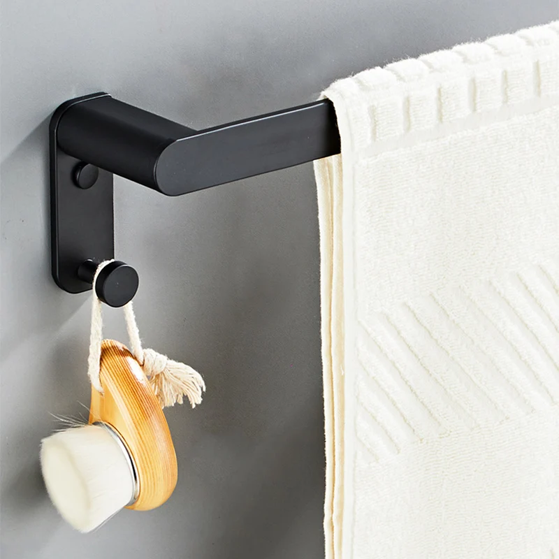 Juego de baño de metal Juego de accesorios de baño negro de estilo moderno de 5 piezas Clearhalo