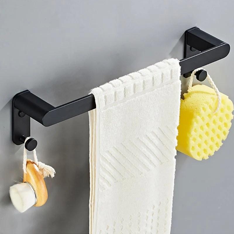 Juego de baño de metal Juego de accesorios de baño negro de estilo moderno de 5 piezas Clearhalo