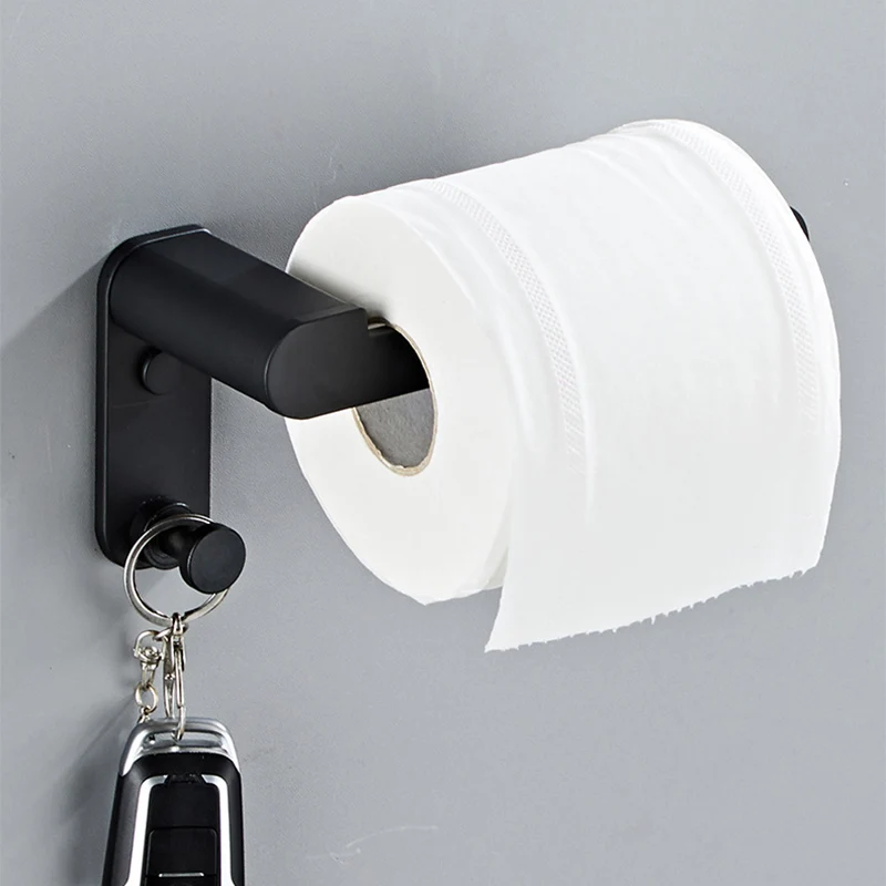 Juego de baño de metal Juego de accesorios de baño negro de estilo moderno de 5 piezas Clearhalo