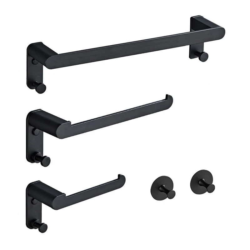 Juego de baño de metal Juego de accesorios de baño negro de estilo moderno de 5 piezas Clearhalo