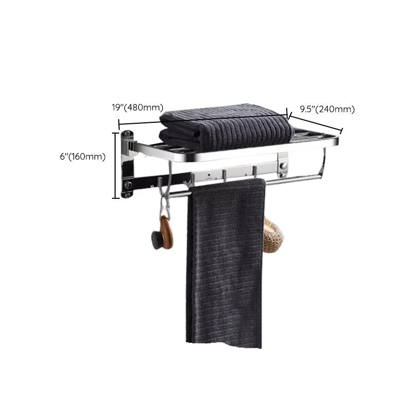 Juego de baño moderno de acero inoxidable, soporte de papel, estante para baño, herrajes para baño Clearhalo