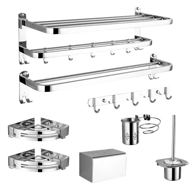 Juego de baño moderno con barra de toalla y herrajes para baño de acero inoxidable Clearhalo