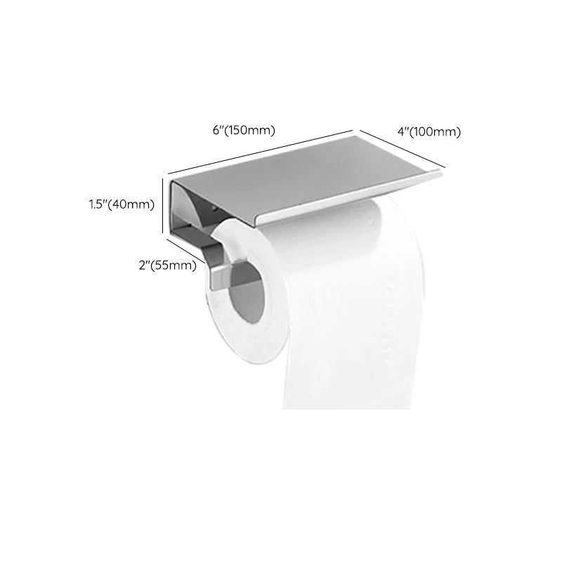 Juego de baño moderno con estante para baño/toallero, kit de accesorios de baño de cromo pulido Clearhalo