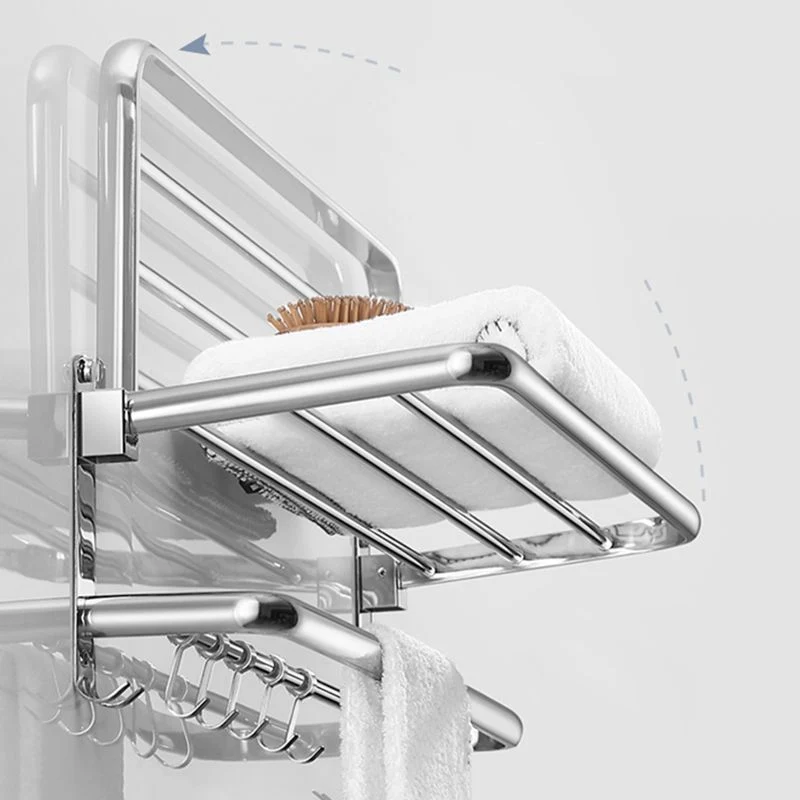 Juego de baño moderno con estante para baño/toallero, kit de accesorios de baño de cromo pulido Clearhalo